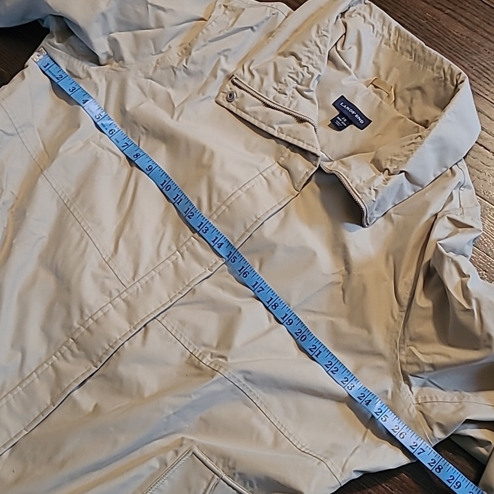 Lands End Wmns 2X Trench Rain Coat Khaki Tan Fall Spring Transitional Outdoors - Picture 13 of 15